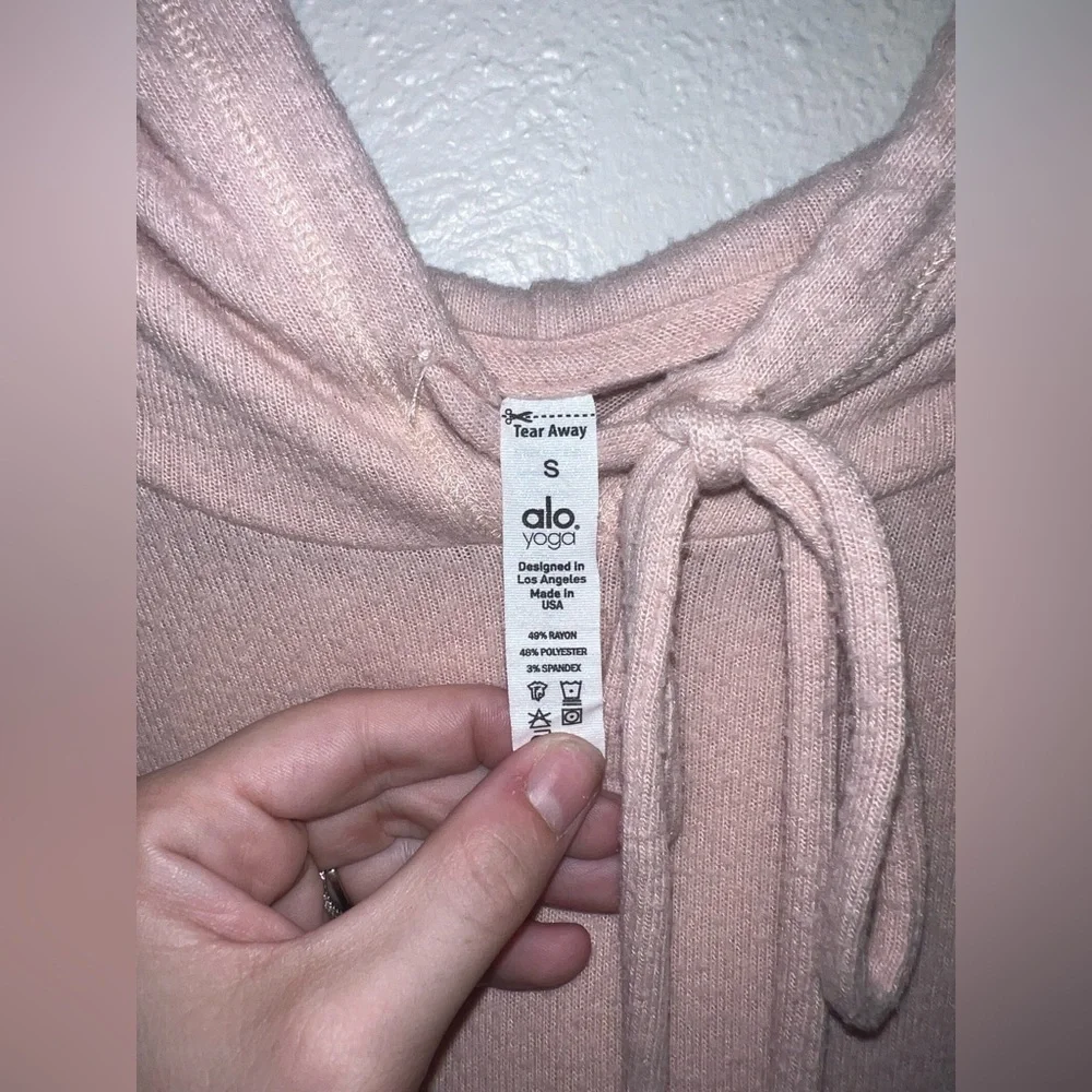 ALO Yoga Blush Cropped Hoodie - Picture 3 of 4